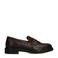 Sacha leren loafers met ponyhair donkerbruin