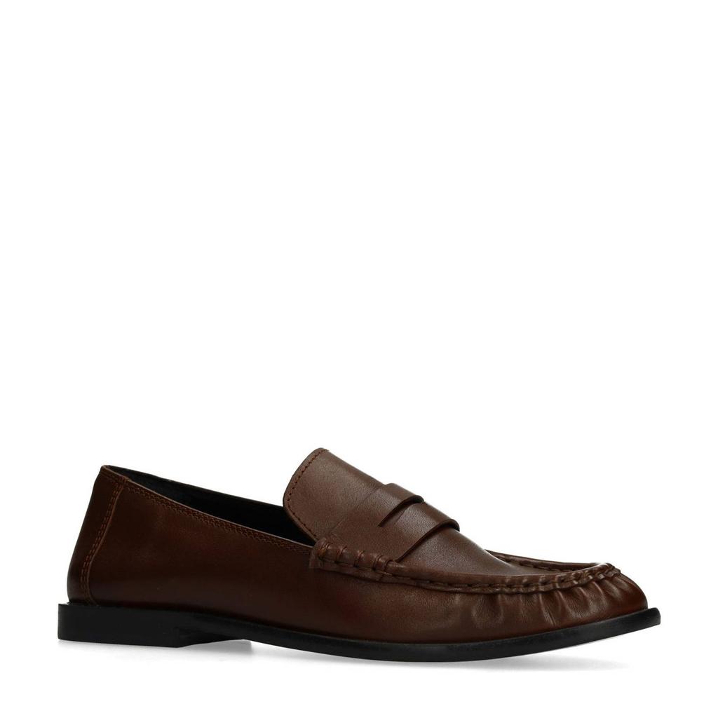 Sacha leren loafers donkerbruin