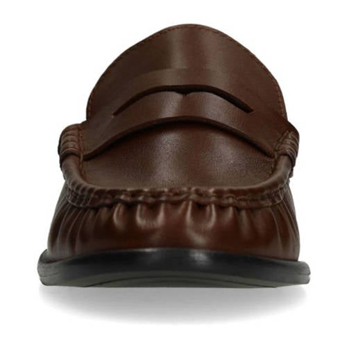 Sacha leren loafers donkerbruin afbeelding