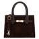 Manfield suède mini handtas donkerbruin