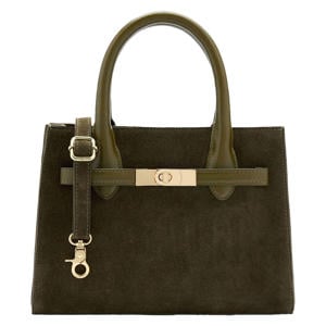 suède mini handtas olijfgroen
