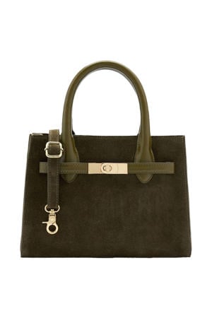 suède mini handtas olijfgroen