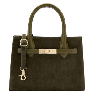 suède mini handtas olijfgroen