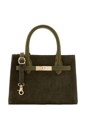 suède mini handtas olijfgroen