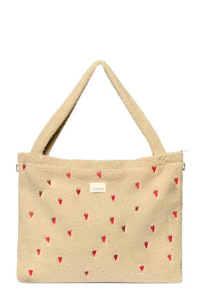 luiertas Teddy Hearts Diaper Bag ecru
