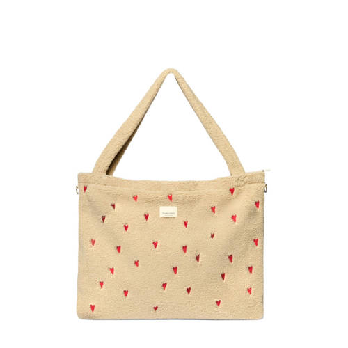 Studio Noos luiertas Teddy Hearts Diaper Bag ecru afbeelding