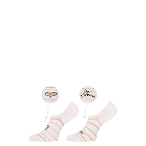 Marcmarcs no-show sneakersokken Bibi - set van 2 wit/beige afbeelding
