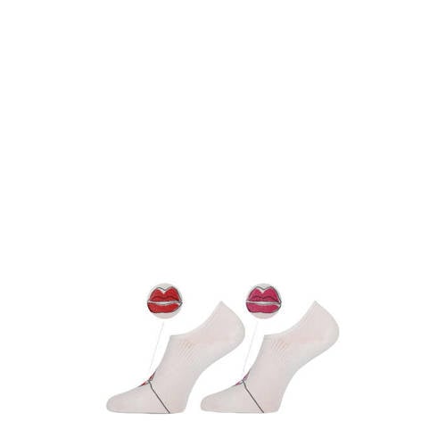 Marcmarcs no-show sneakersokken Carol - set van 2 wit/rood afbeelding
