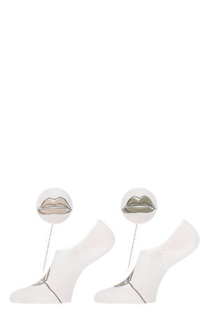 no-show sneakersokken Carol - ecru/beige (set van 2)