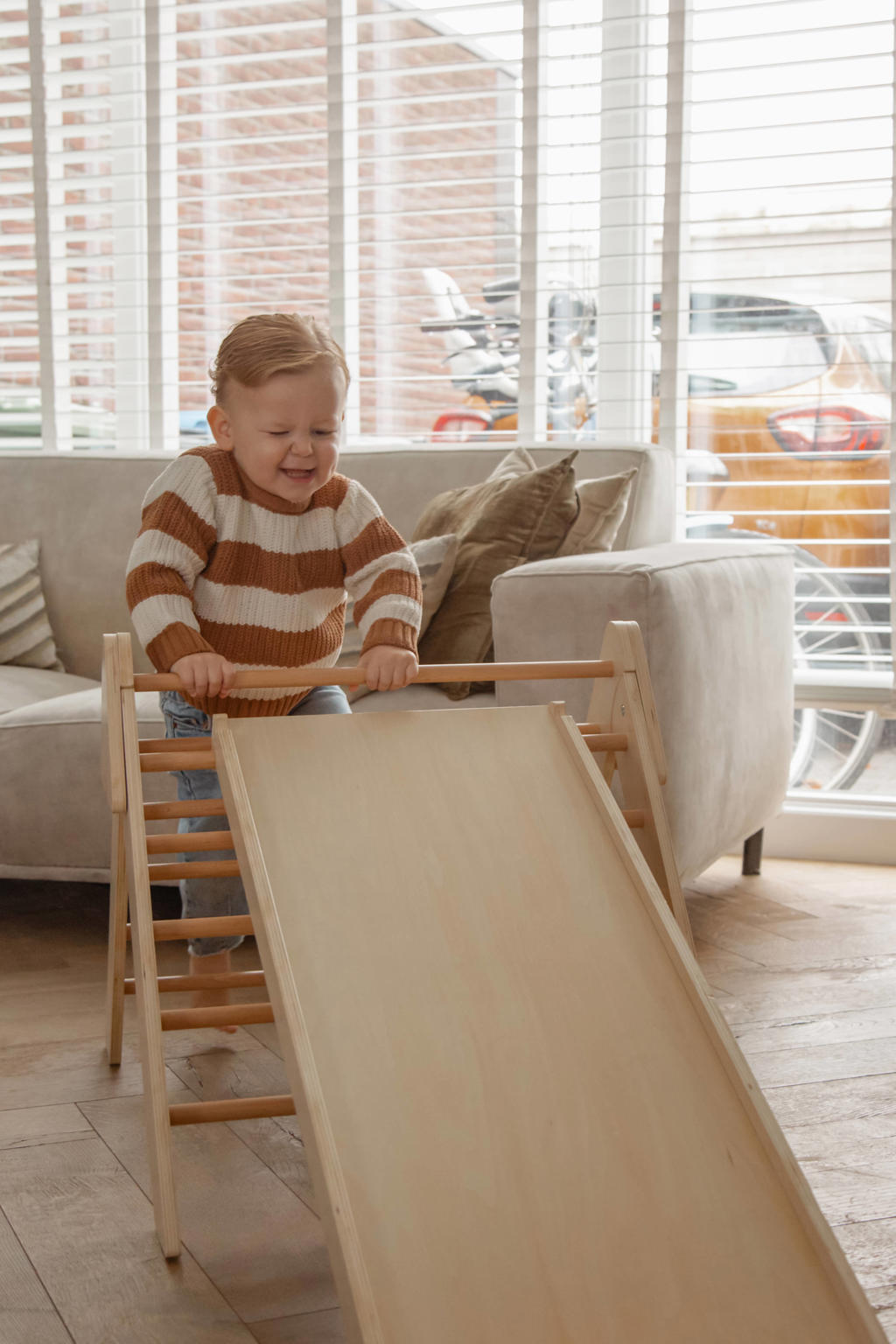 Tryco Houten Klimdriehoek met Glijbaan