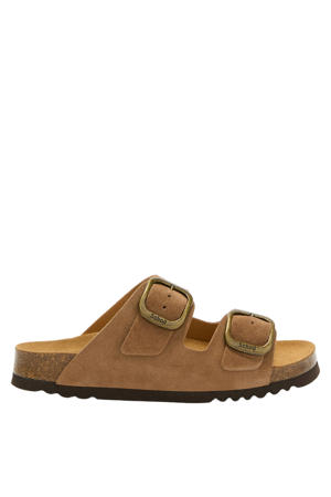 Noelle suède slippers cognac