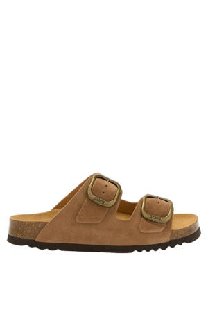 Noelle suède slippers cognac