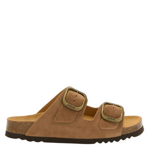 Noelle suède slippers cognac