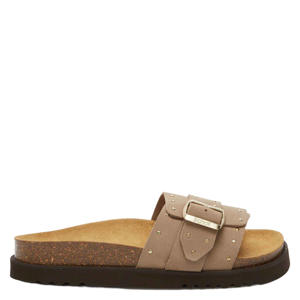 Joyce leren slippers beige