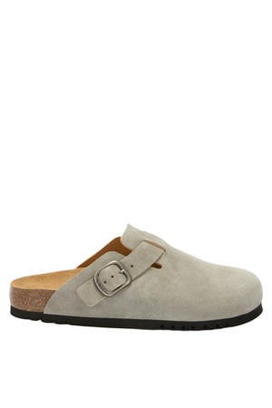 suède clogs lichtgroen