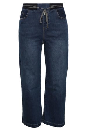 wide leg jeans dark blue denim
