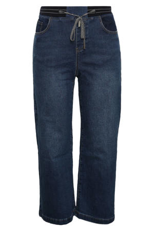 wide leg jeans dark blue denim