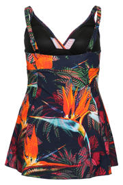 thumbnail: Paprika corrigerend badpak met voorgevormde cups Plus Size donkerblauw/meerkleurig