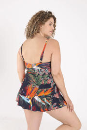 thumbnail: Paprika corrigerend badpak met voorgevormde cups Plus Size donkerblauw/meerkleurig