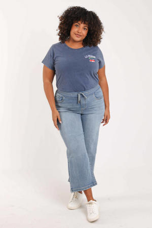 regular waist wide leg jeans Plus Size - mediumblauw denim