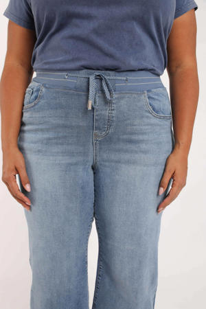 regular waist wide leg jeans Plus Size - mediumblauw denim