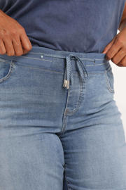 thumbnail: Paprika regular waist wide leg jeans Plus Size - mediumblauw denim