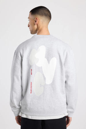 sweater met backprint grijs