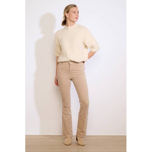 LOLALIZA corduroy corduroy flared regular waist flared broek beige afbeelding