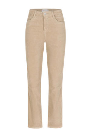 corduroy corduroy flared regular waist flared broek beige