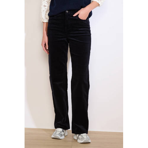 LOLALIZA corduroy corduroy straight regular waist broek donkerblauw afbeelding