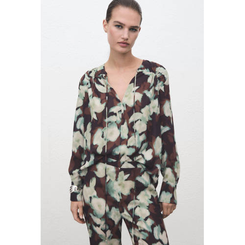 Mango regular waist flared broek groen afbeelding