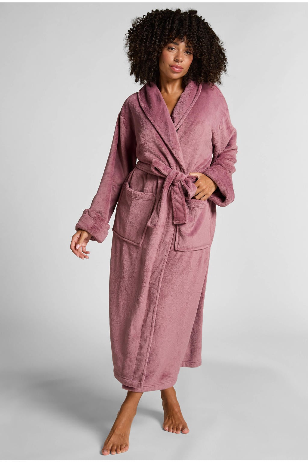 Hunkemöller fleece badjas paars