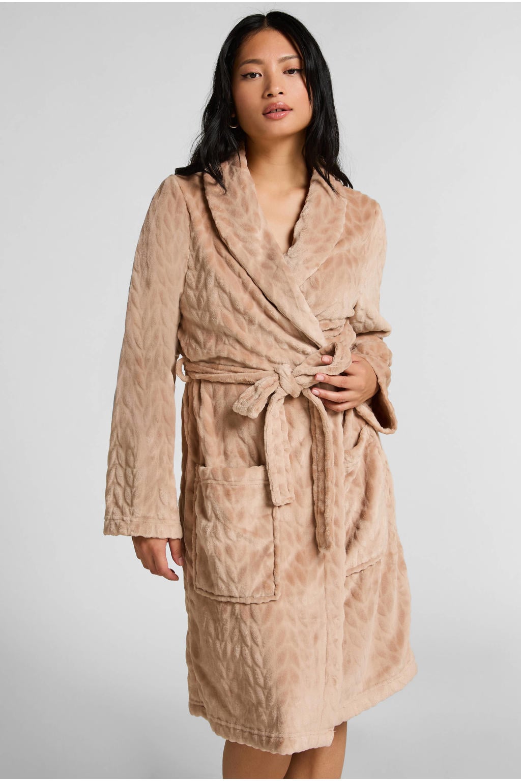 Hunkemöller fleece badjas beige