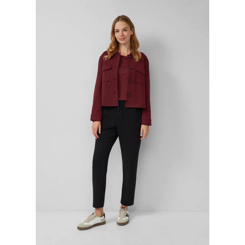 s.Oliver straight regular waist casual broek zwart afbeelding