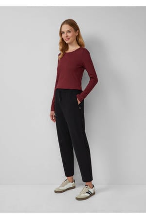straight regular waist casual broek zwart