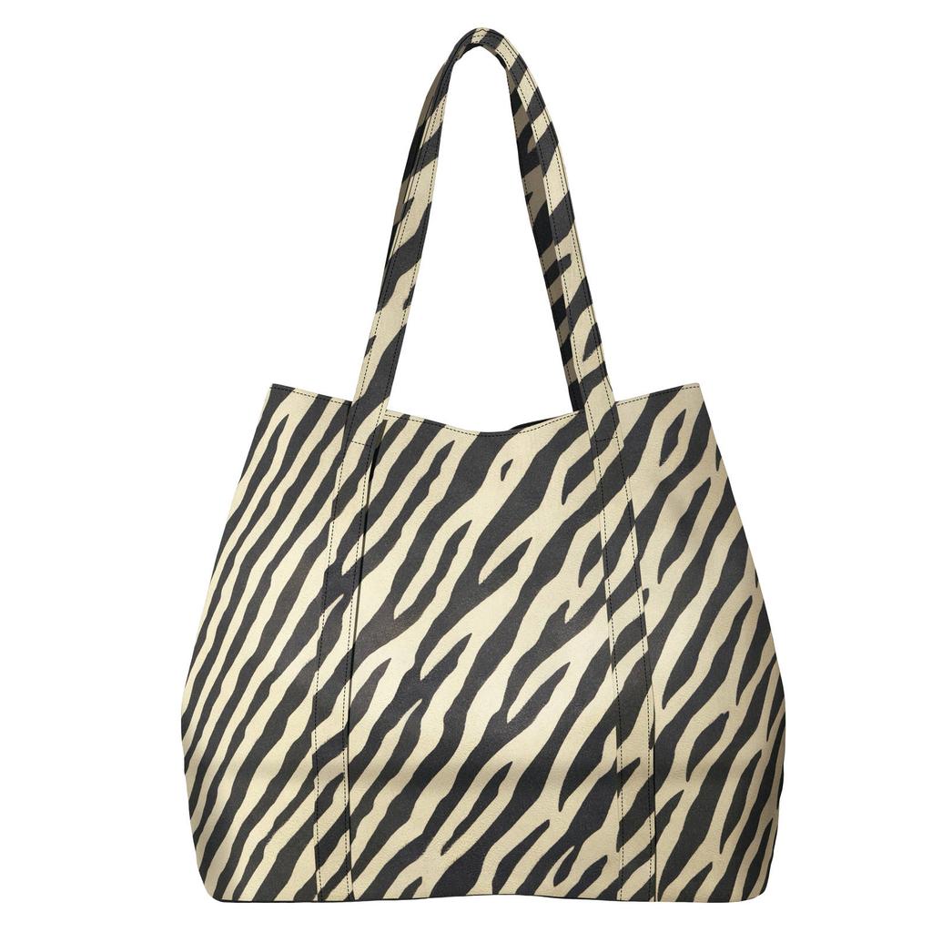 ONLY shopper ONLANNIKA met zebraprint zwart/beige