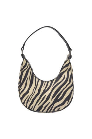 schoudertas ONLANNIKA met zebraprint zwart/ecru