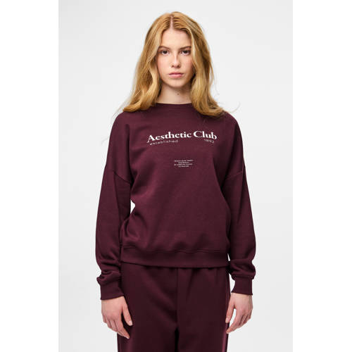 PIECES sweater PCRISSO donkerrood afbeelding