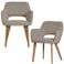 WOOOD Murat Eetkamerstoelen Houten Bruine Poot - Taupe - Set van 2
