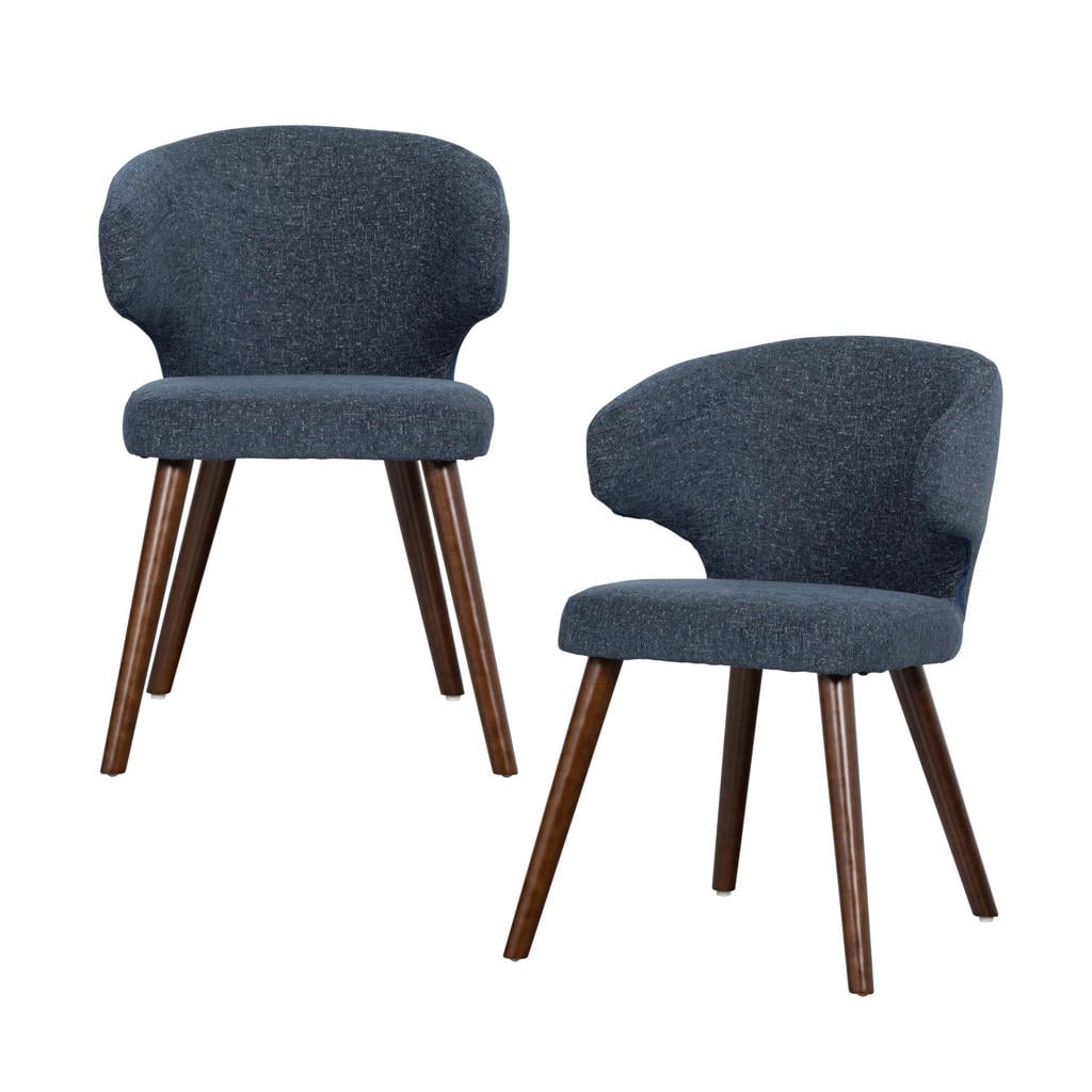 vtwonen vtwonen Cape Eetkamerstoelen - Stof - Blauw - Set van 2
