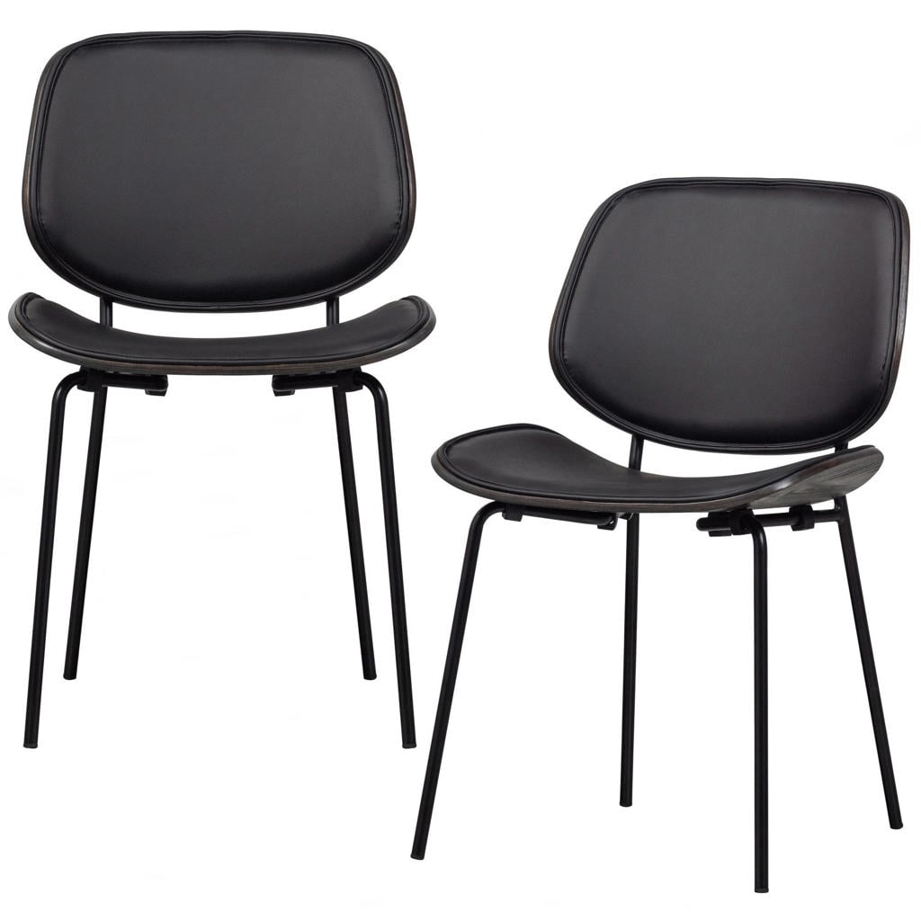 WOOOD WOOOD Close Eetkamerstoelen - Hout - Zwart - Set van 2