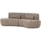 WOOOD Batavier Half Ronde Bank 4-Zits - Polyester - Lichtbruin