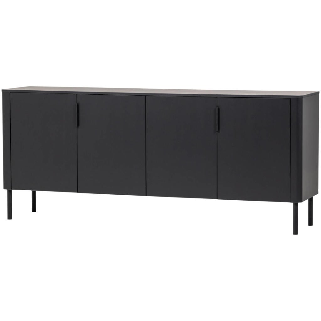 WOOOD Gunnar Dressoir 200 cm - Grenen - Matzwart - 85x201x44
