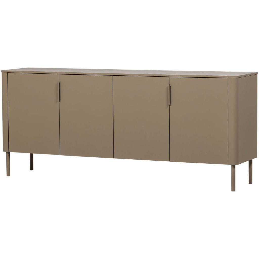 WOOOD WOOOD Gunnar Dressoir 200 cm - Grenen - Matzwart - 85x201x44
