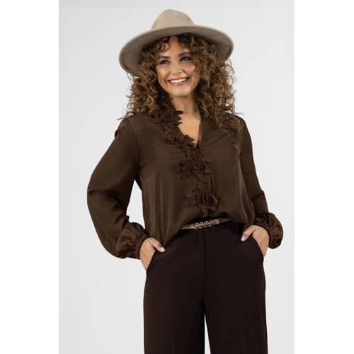 LabeL DOT blouse donkerbruin afbeelding