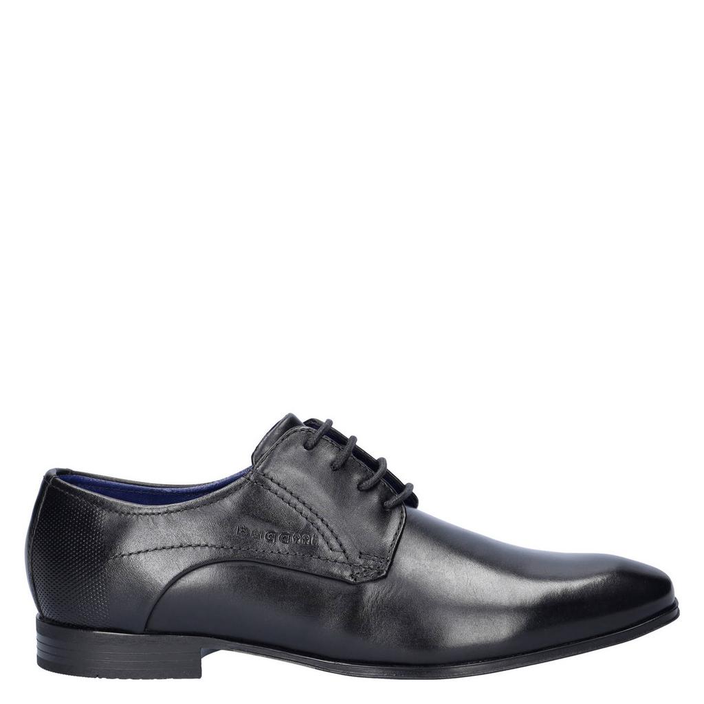 Zwarte heren Bugatti leren veterschoenen