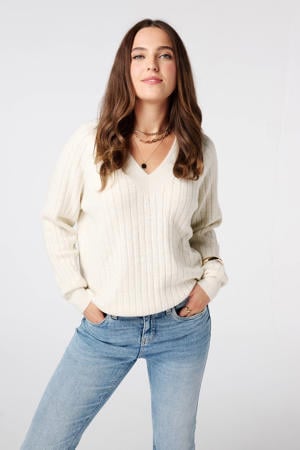 pullover met wol ecru