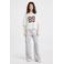 America Today wide leg regular waist casual broek grijs