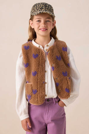 gilet met hartjes bruin