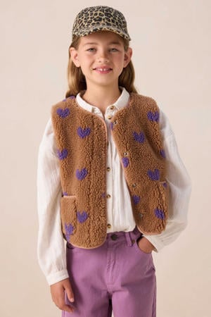 gilet met hartjes bruin